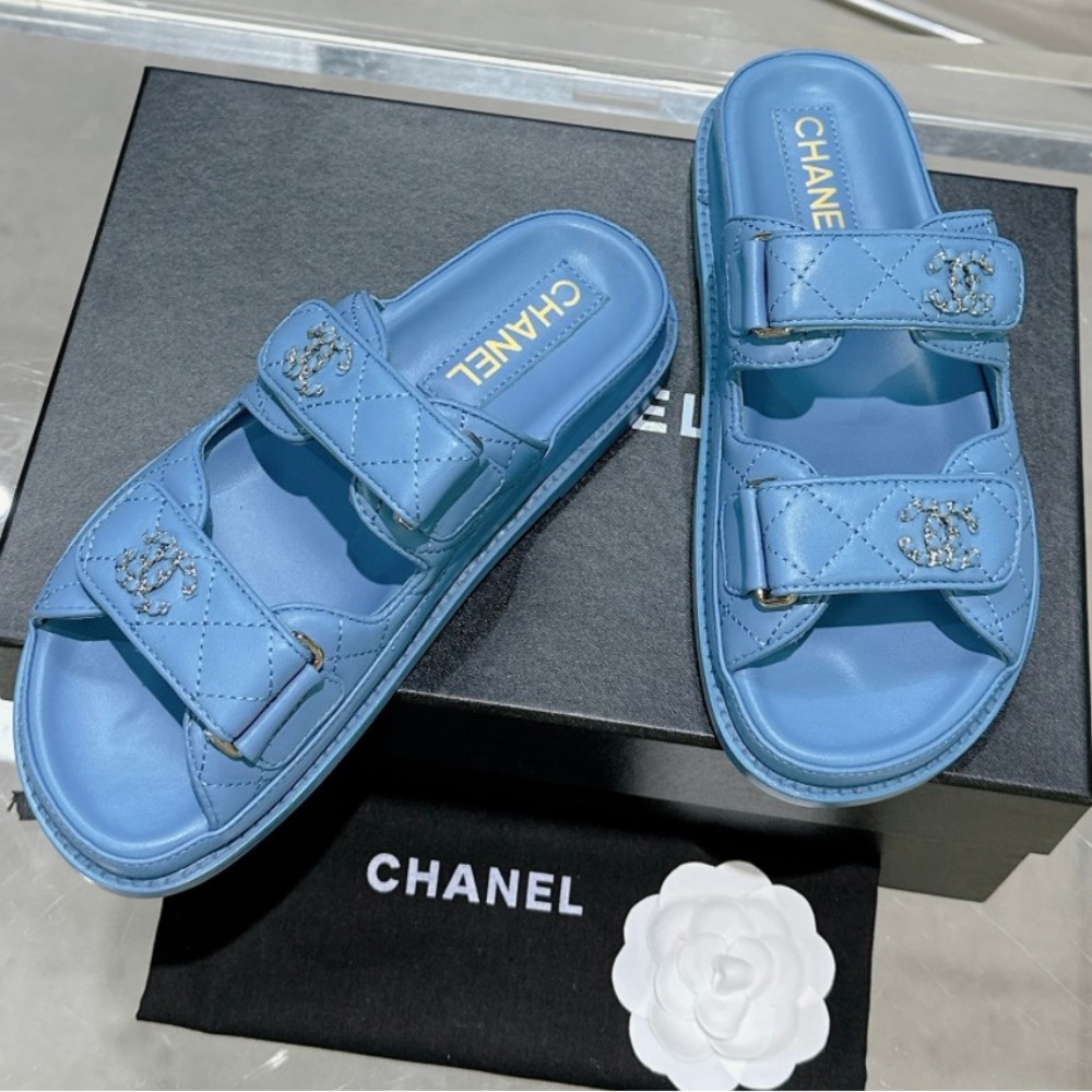Chanel CC Quilted Sandal, Size 38